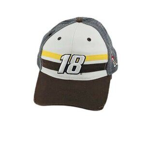 NASCAR Kyle Busch #18 M&M's Joe Gibbs Racing Adjustable Trucker Cap Hat